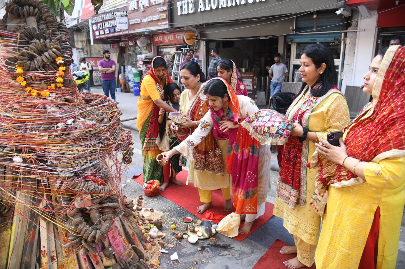 Women perform rituals during