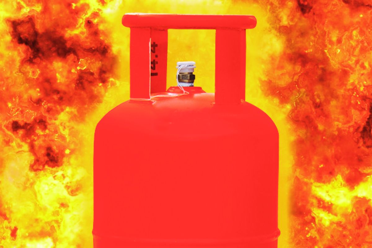 lpg cylinder gas leak fire