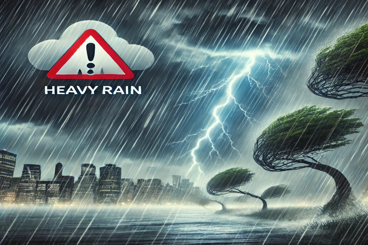 AI Image heavy rain alert
