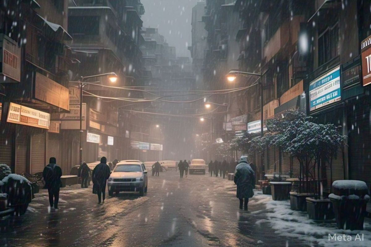snowfall and rain in North India