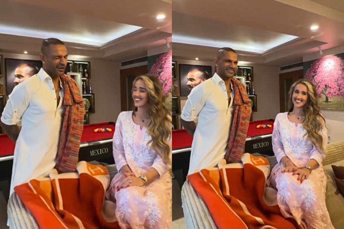 Shikhar Dhawan and Sophie Shine