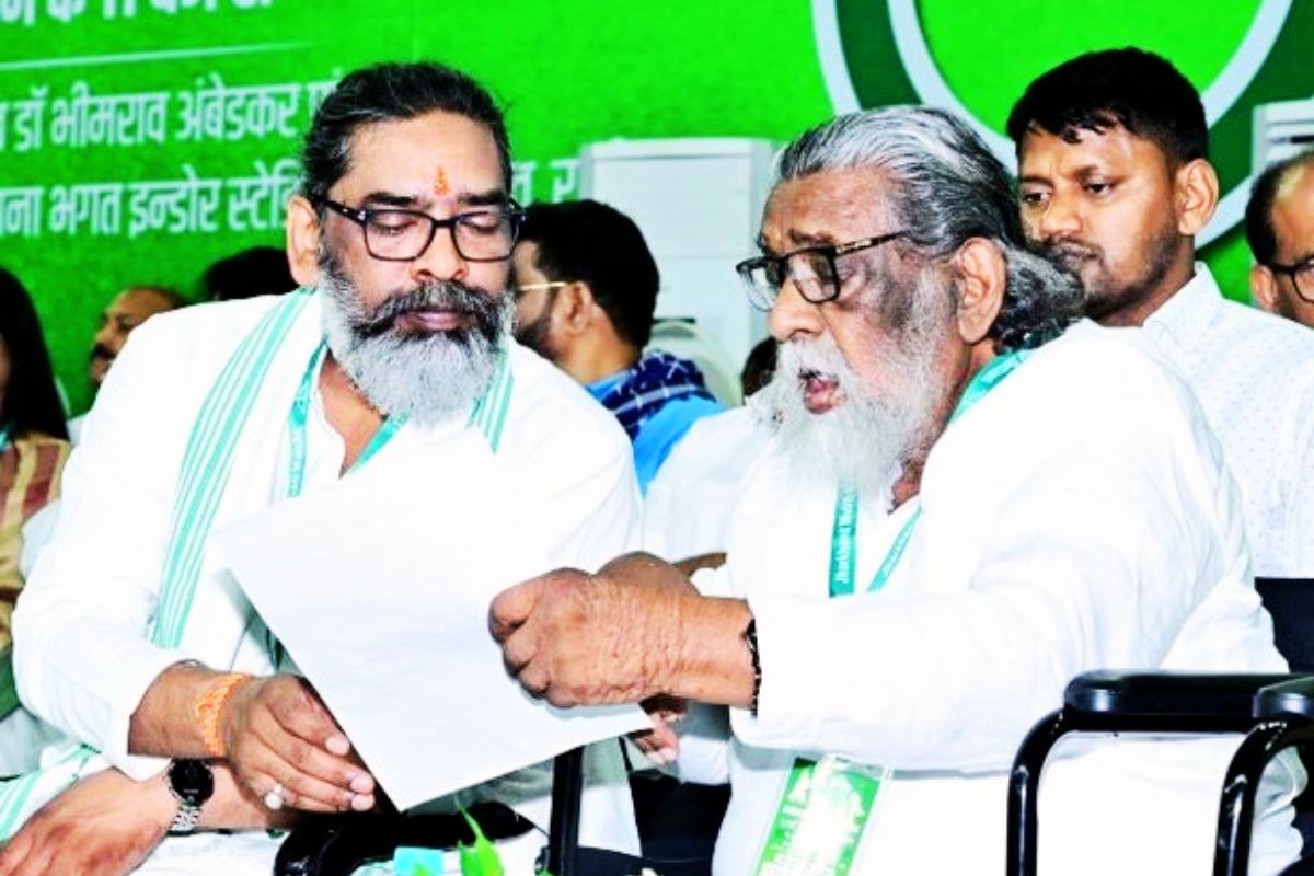 JMM Mahadhiveshan Ranchi Hemant Soren Shibu Soren