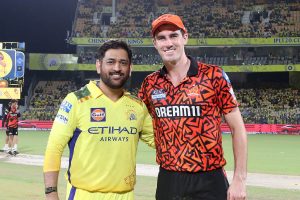 SRH vs CSK: MS Dhoni and Pat Cummins