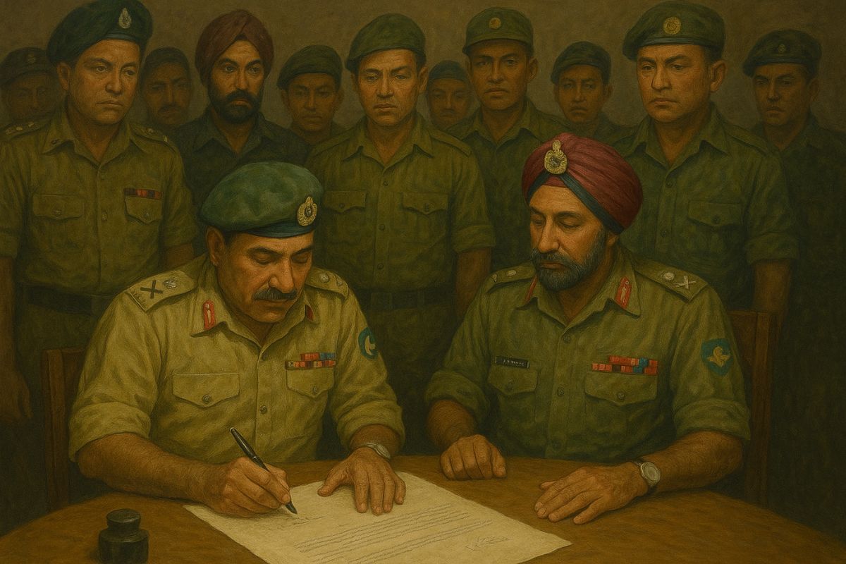Pakistan Army Surrender in front of Indian army
