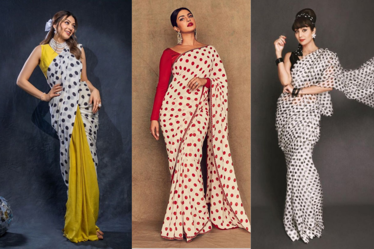Polka Dot Saree Designs: स्टाइल में जोड़ें रेट्रो का तड़का- बॉलीवुड से इंस्पायर्ड पोल्का डॉट साड़ी डिजाइन्स