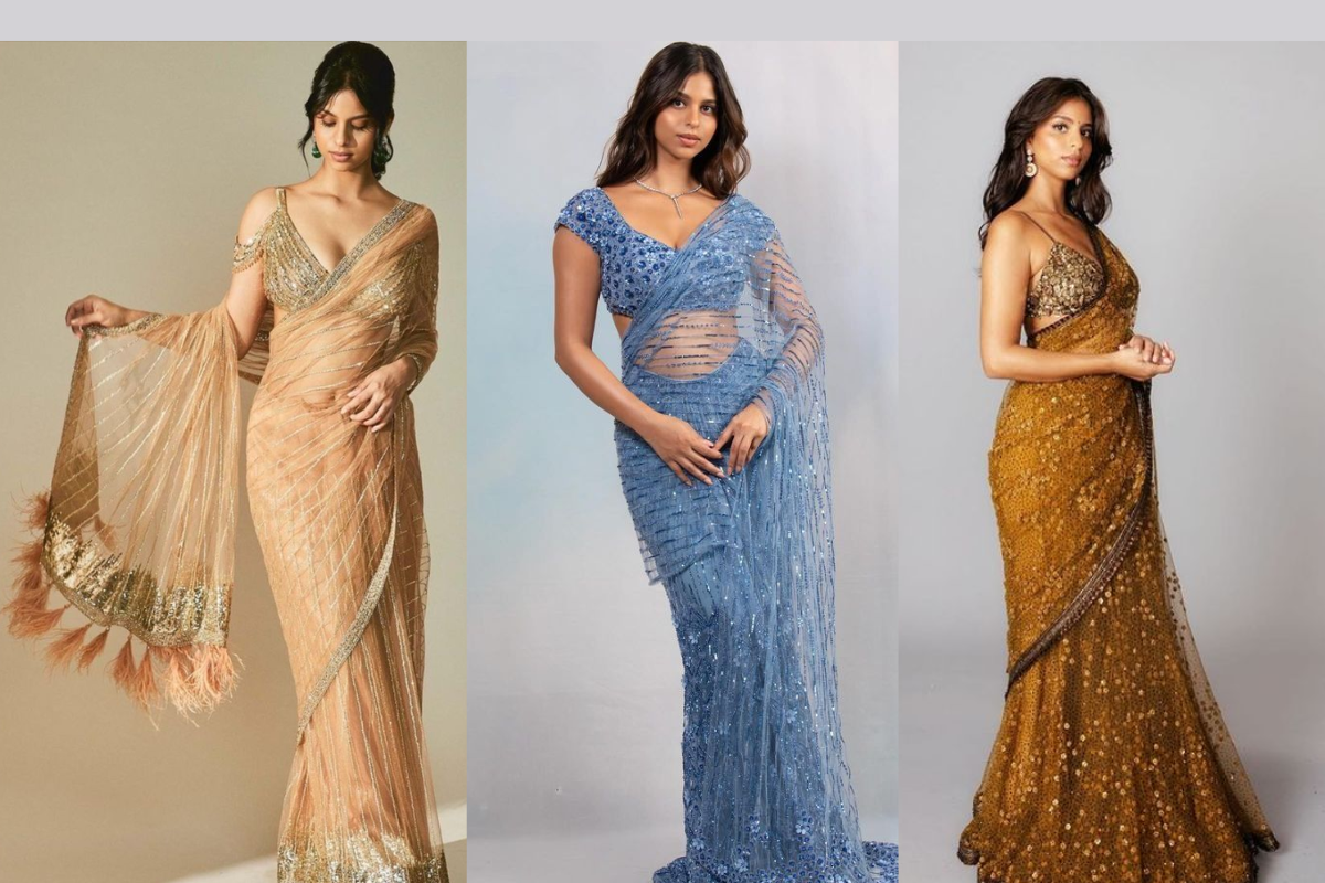 Suhana Khan Glamorous Saree Look