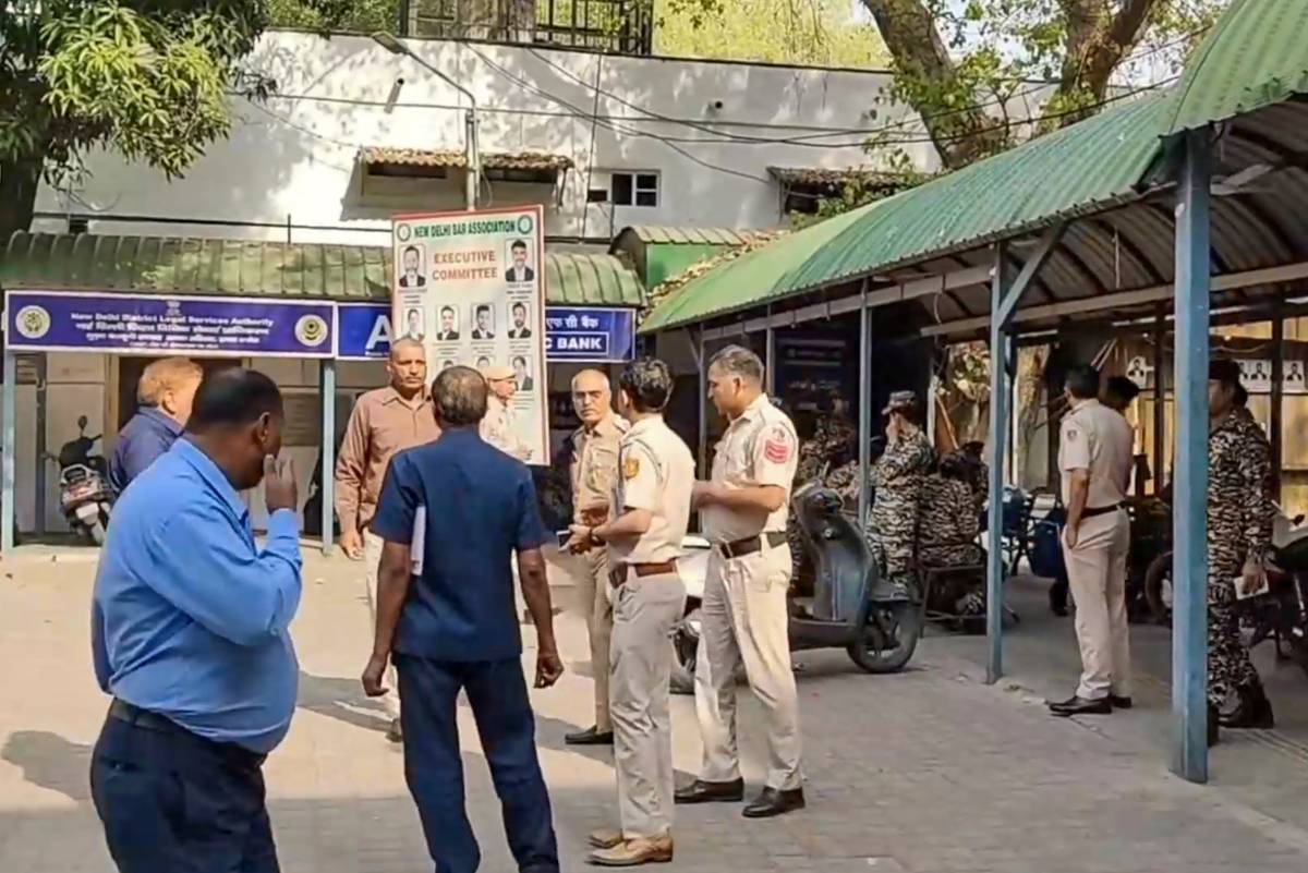 Tight security arrangements at the Patiala House Courts