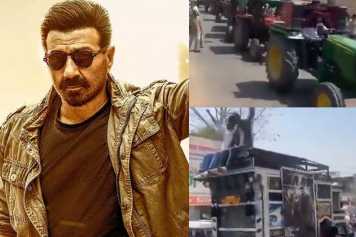 Sunny Deol fans in truck tractor to watch jaat