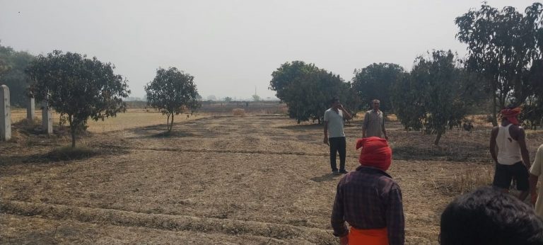 आग लगने से कई एकड़ में लगी गेहूं की फसल जलकर राख