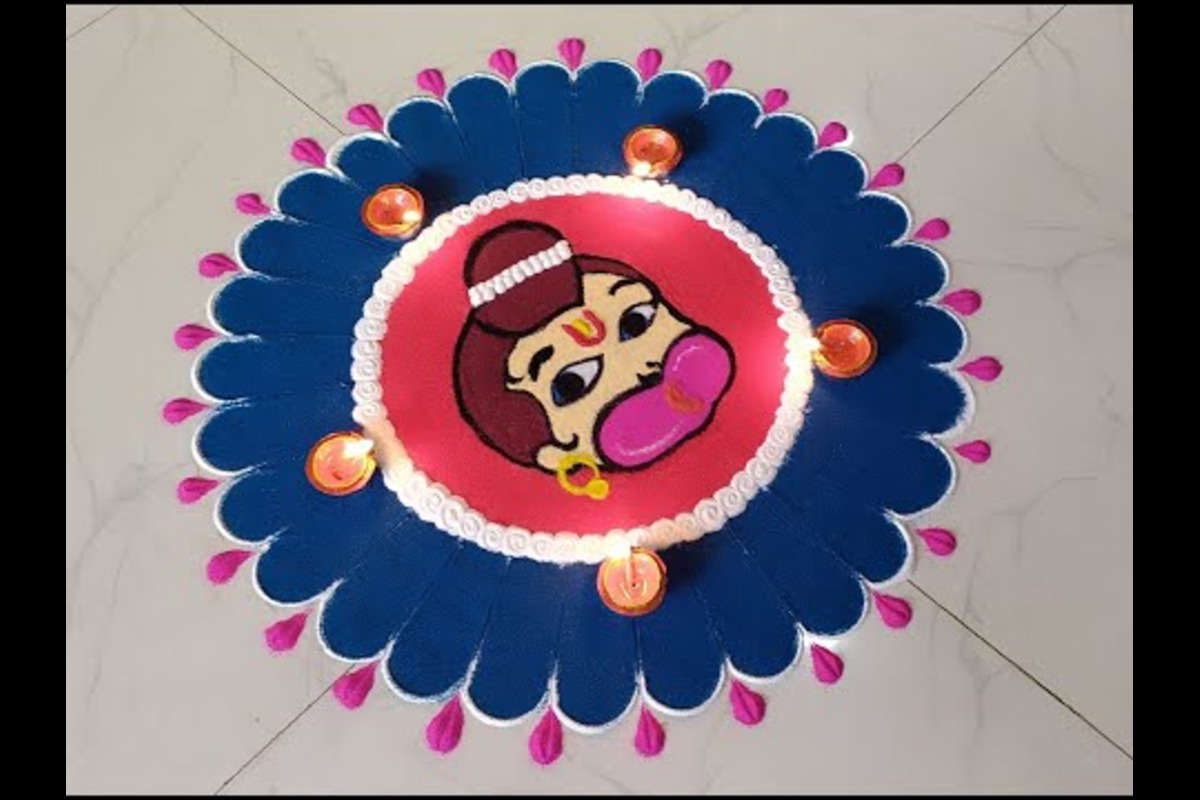 Hanuman Jayanti Rangoli Design