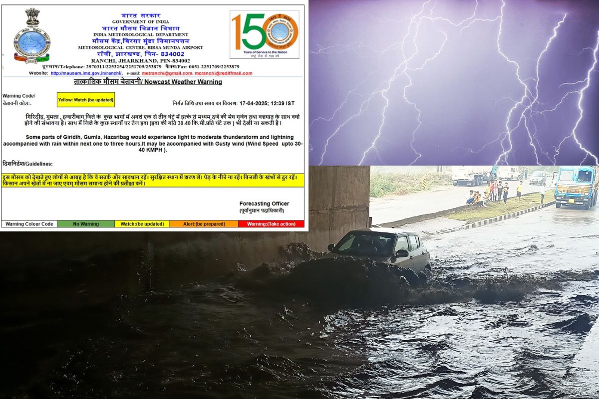 jharkhand weather foecast rain thunder alert