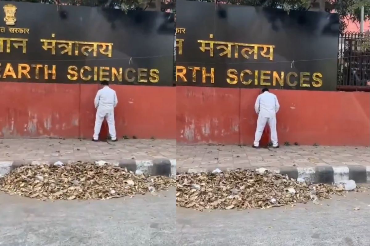man urinated on Ministry of Earth Sciences