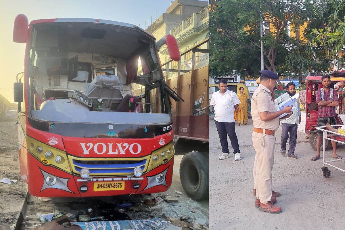 patna accident news| A bus full of passengers overturned on Patna bypass, wife of a retired BSF officer died