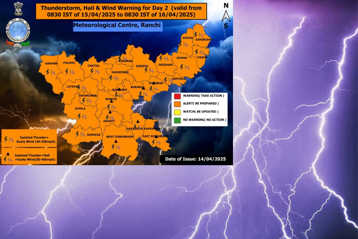 rain alert jharkhand weather thunder