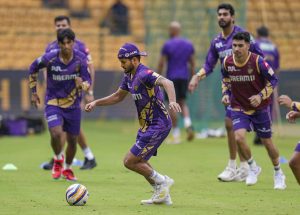 RCB vs KKR: Kolkata Knight Riders Manish Pandey and others during a practice session