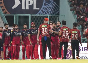 RCB vs SRH: Players exchange greetings after the end of match