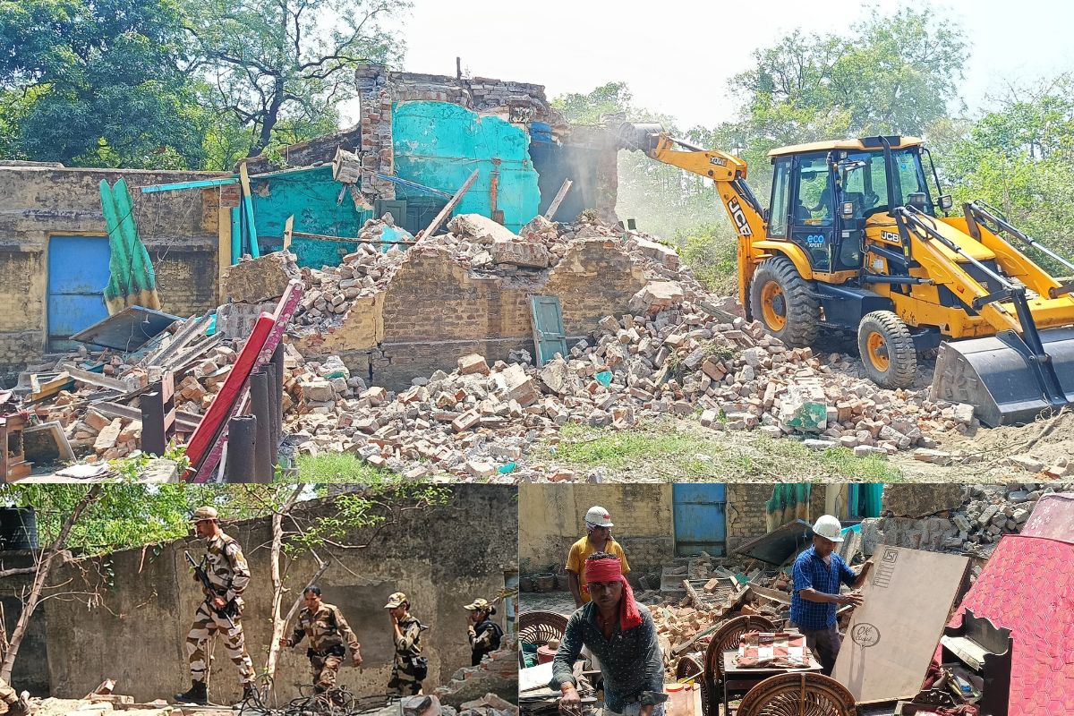 Bulldozer Action in dhanbad