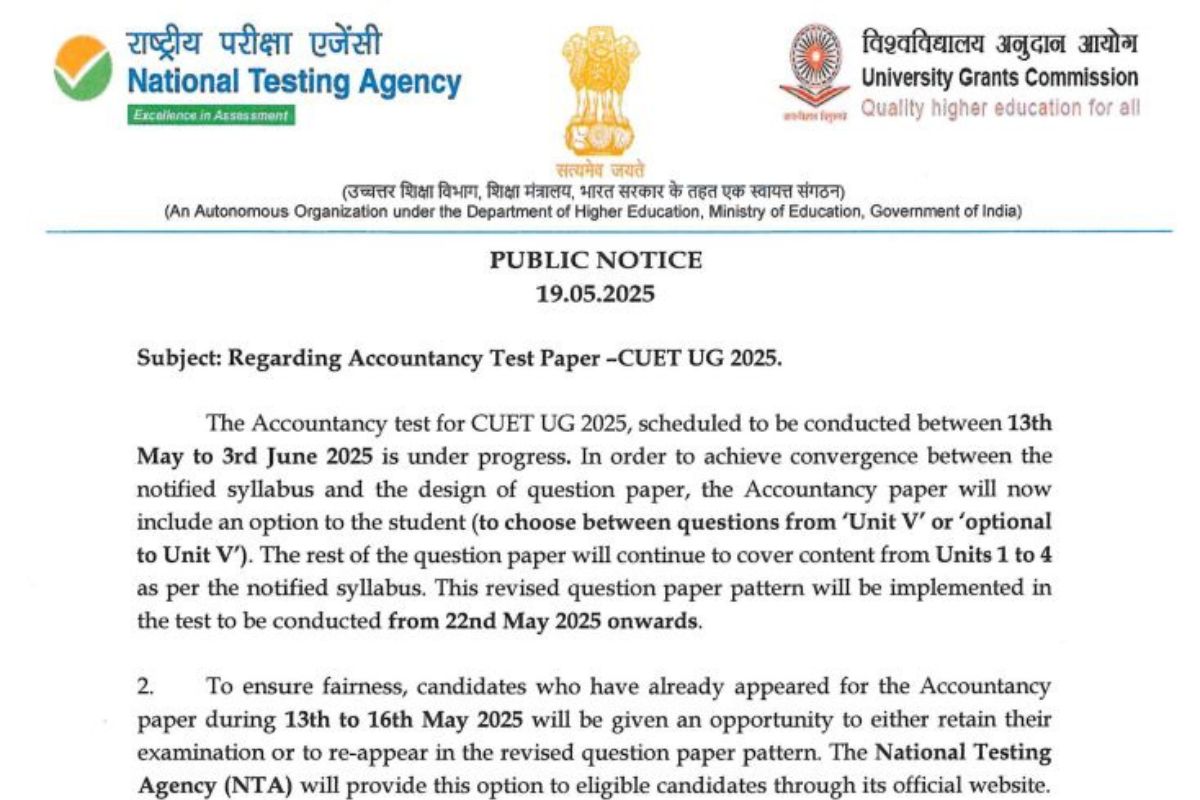 CUET UG Exam Pattern 2025