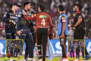 Abhishek Sharma Calms Down Shubman Gill while Arguing with Umpires in GT vs SRH match IPL 2025.