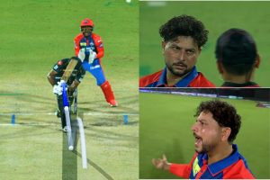 IPL 2025 DC vs GT Kuldeep Yadav Angry Over Wicket Call.