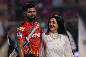 Shreyas Iyer and Preity Zinta.