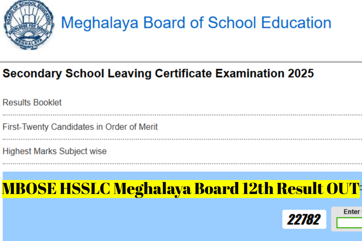 MBOSE HSSLC Meghalaya Board 12th Result OUT