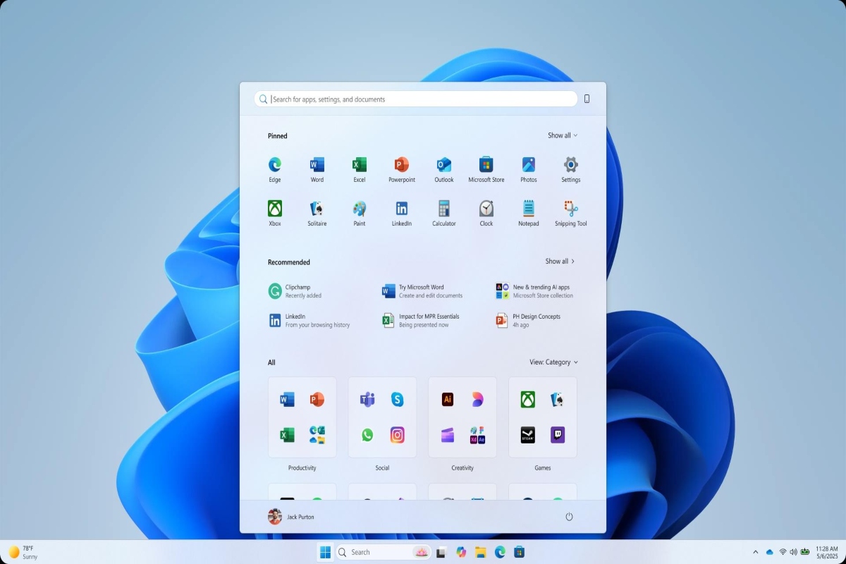 Microsoft Windows 11 New AI-Powered Start Menu