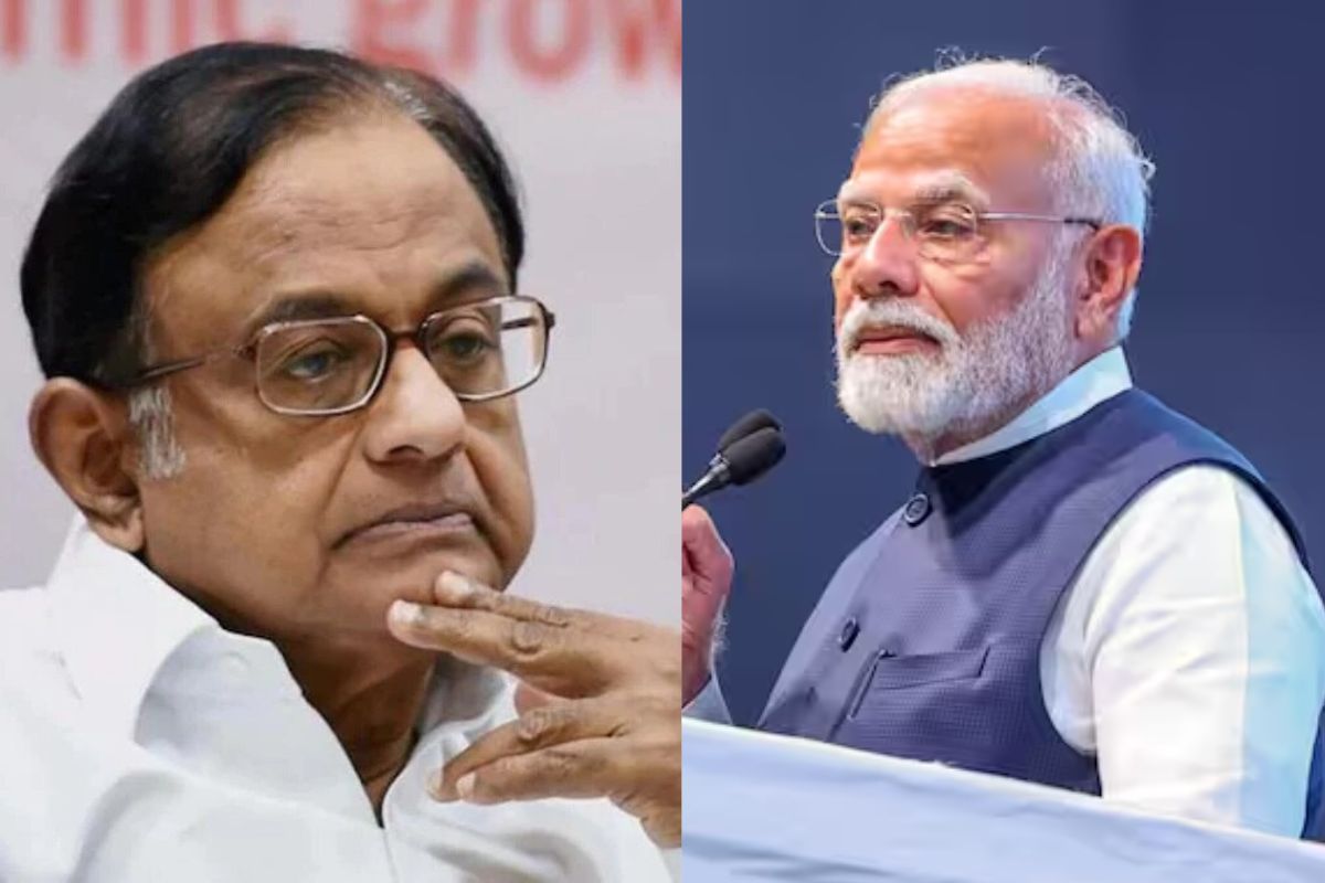 पी चिदंबरम और पीएम मोदी