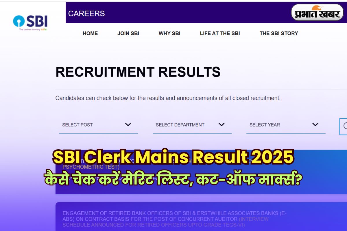 SBI Clerk Mains Result 2025