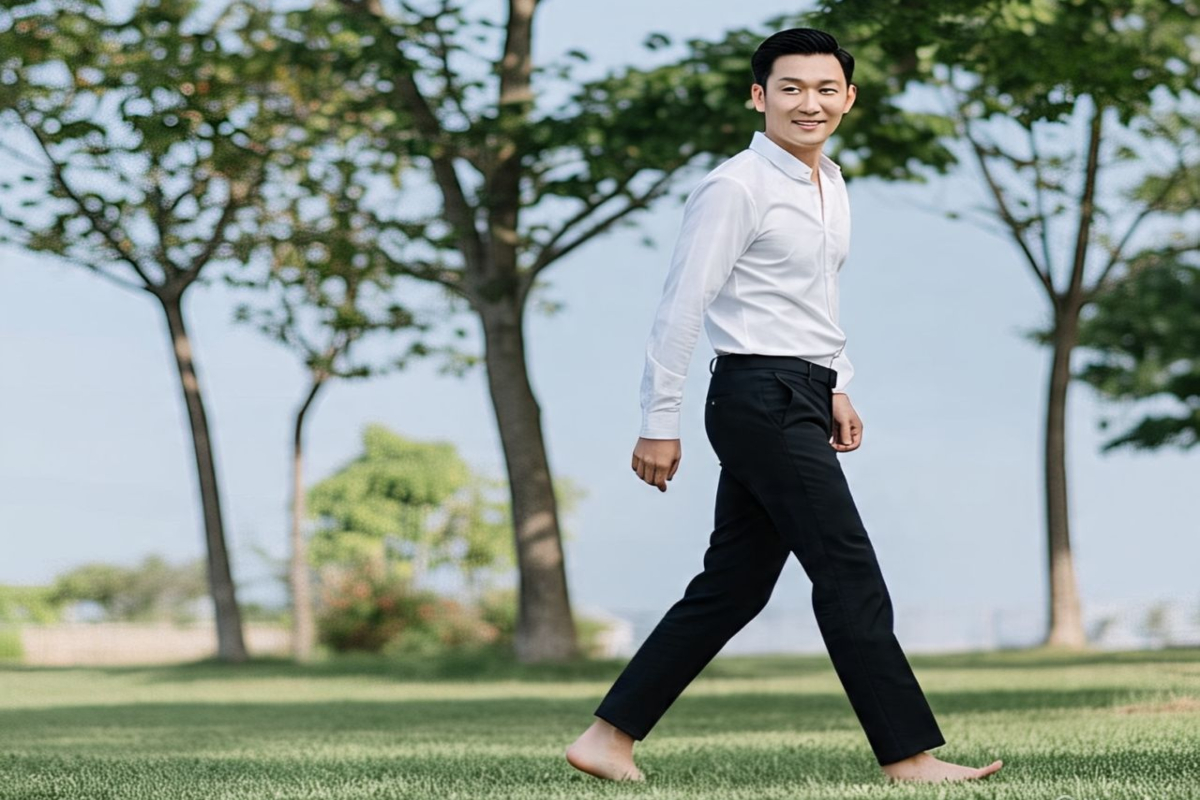 benefits of walking on grass