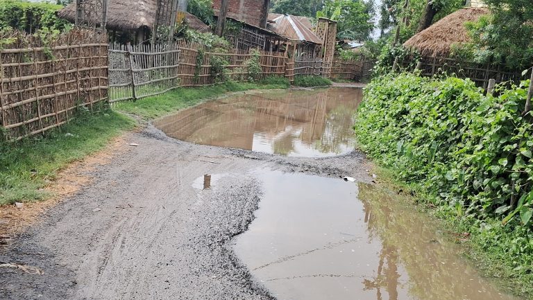 काझी-रसाढ़ सड़क जर्जर, जलजमाव से समस्या हुई विकट