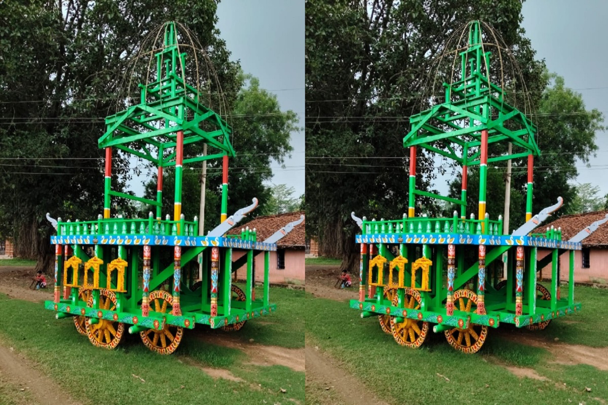Chariots ready for Lord Jagannaths Rath Yatra in Haribhanja