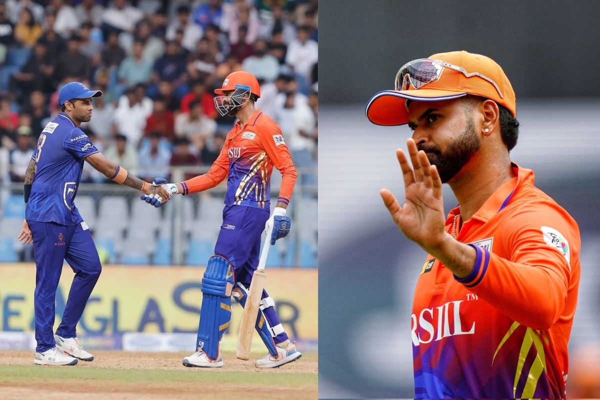 Mumbai T20 League Shreyas Iyer Sobo Mumbai Falcons beat Suryakumar Yadav Triumphs Knights Mumbai North East