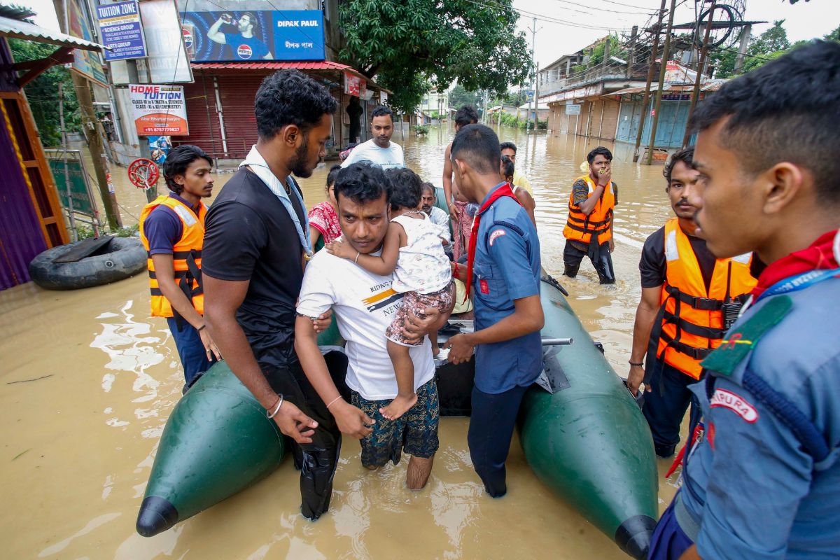 Flood-affected villagers