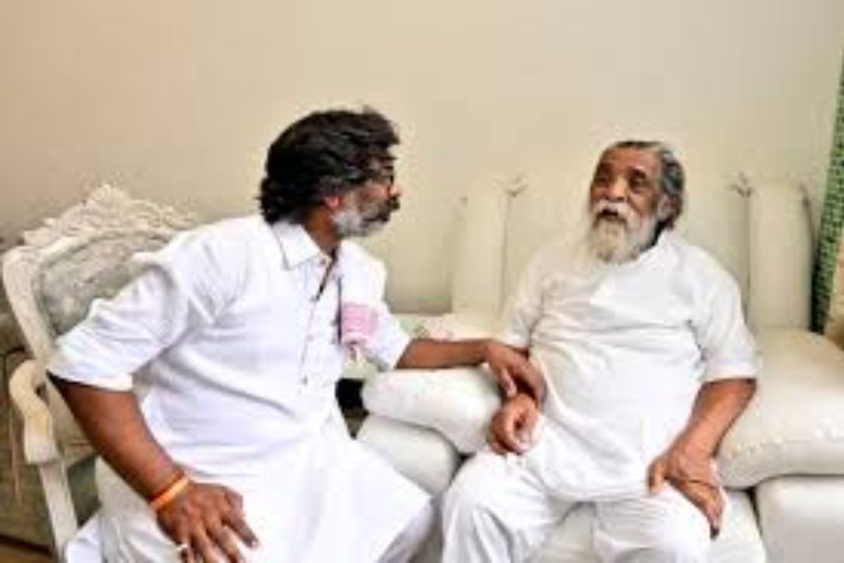 Hemant Soren with shibu soren