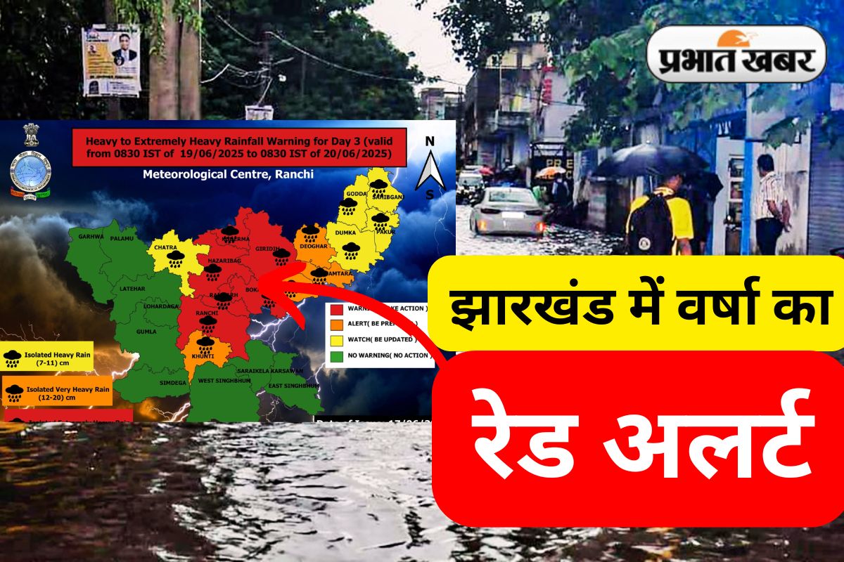 Kal Ka Mausam 19 June 2025 Jharkhand Weather Heavy Rain Red Alert