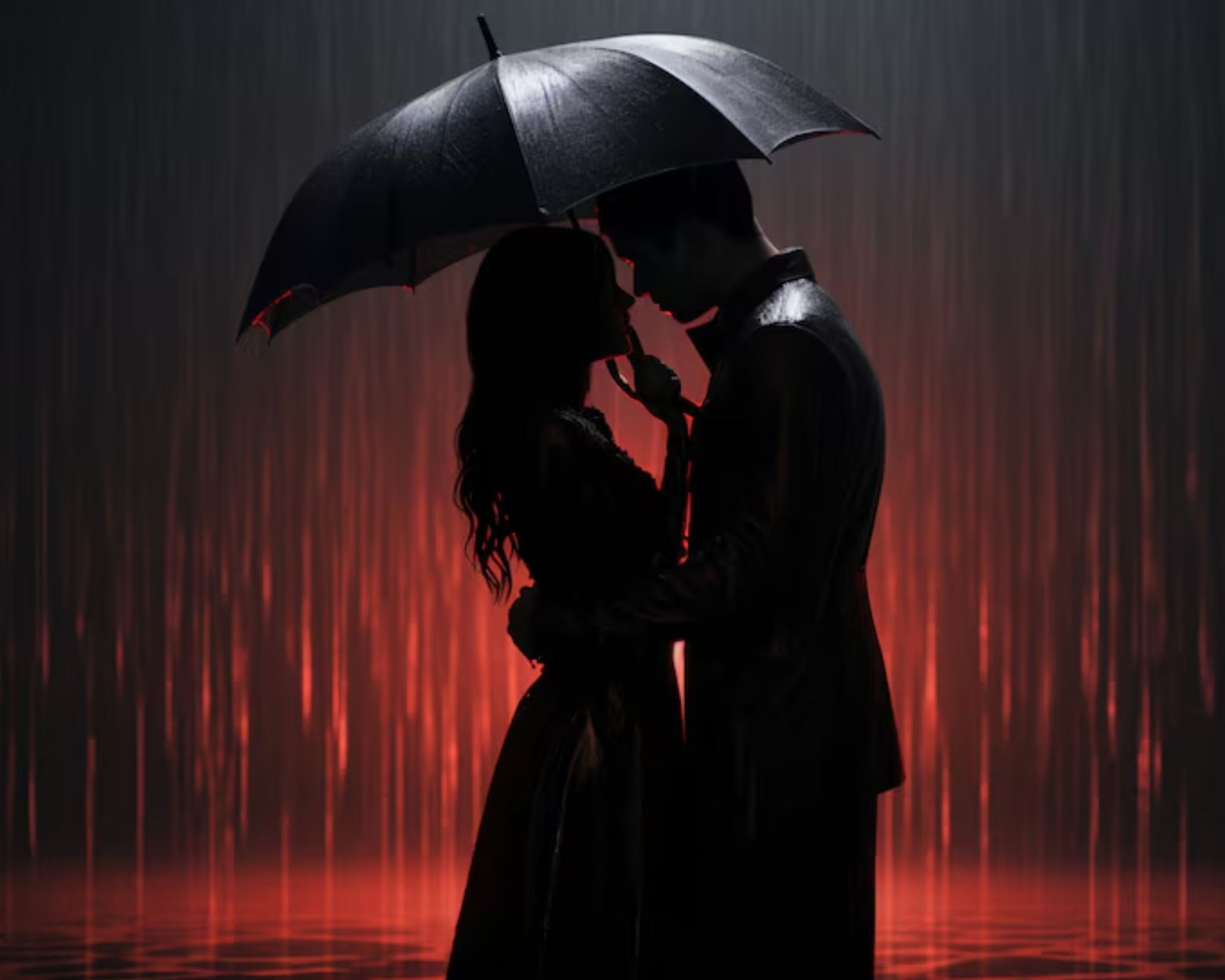 Couple In Rainy Season