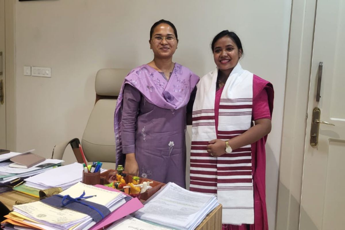 Parvati Tirkey with Minister Shilpi Neha Tirkey