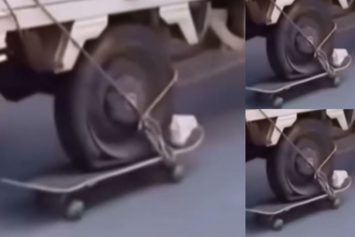 Viral Video truck running on skates board
