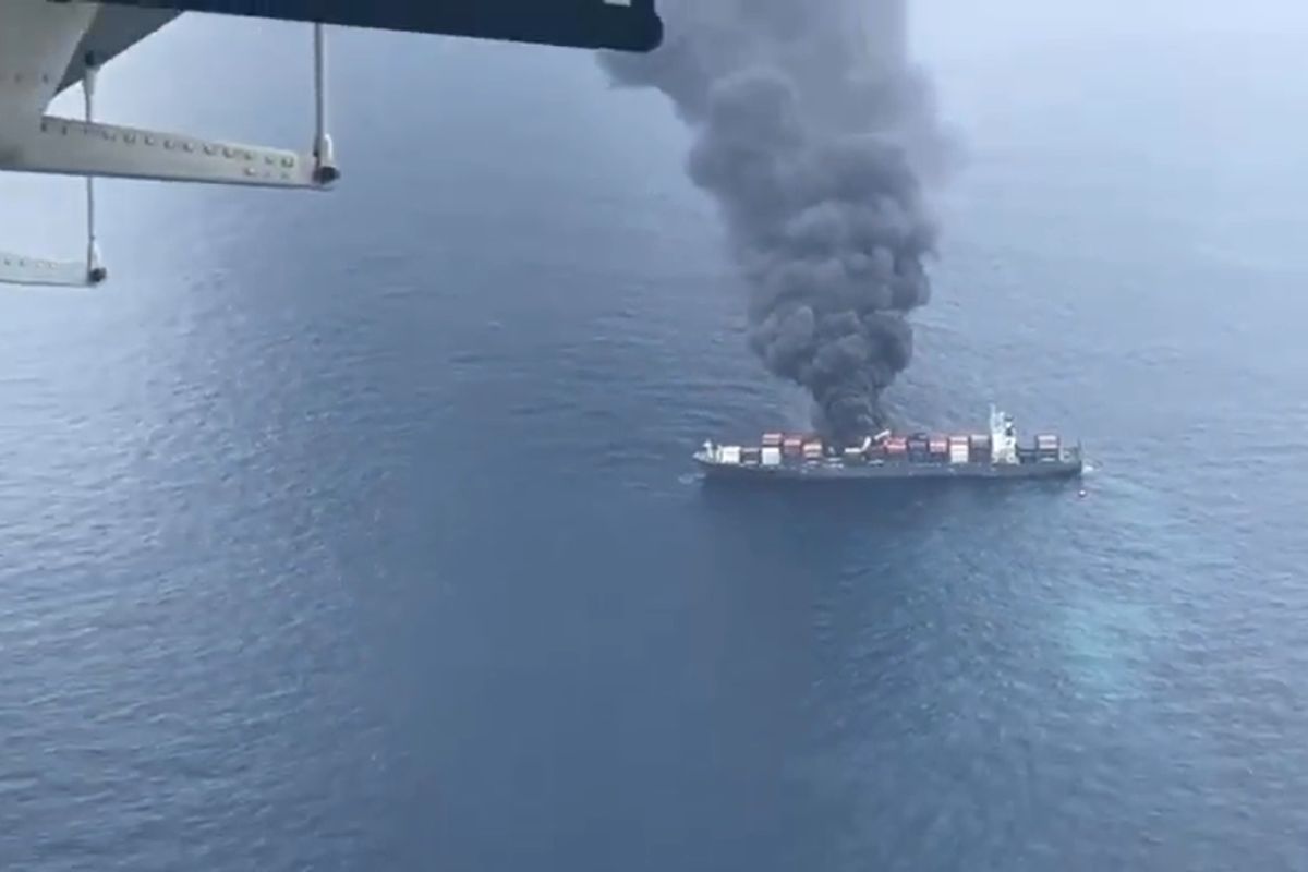 Ship fire after Explosion