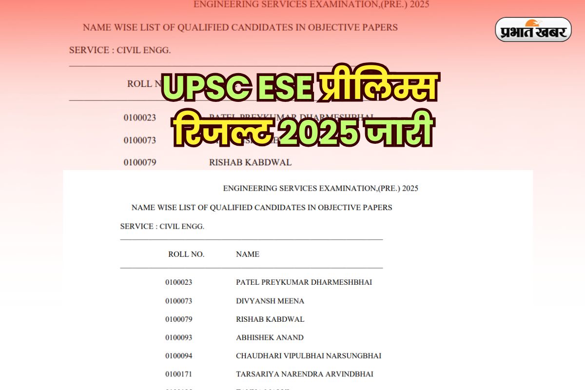 UPSC ESE 2025 Prelims Result OUT