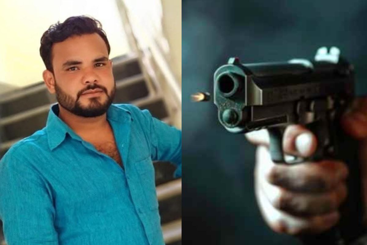 Crime in Bihar youth was sitting with his friends, when the criminals shot him, police from five police stations deployed on spot