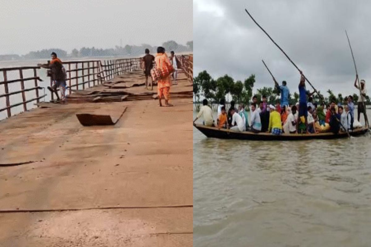 water level of Ganga increased, pontoon bridge opened