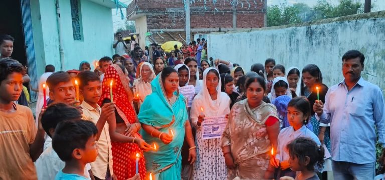 नशा मुक्ति को लेकर निकाला कैंडल मार्च