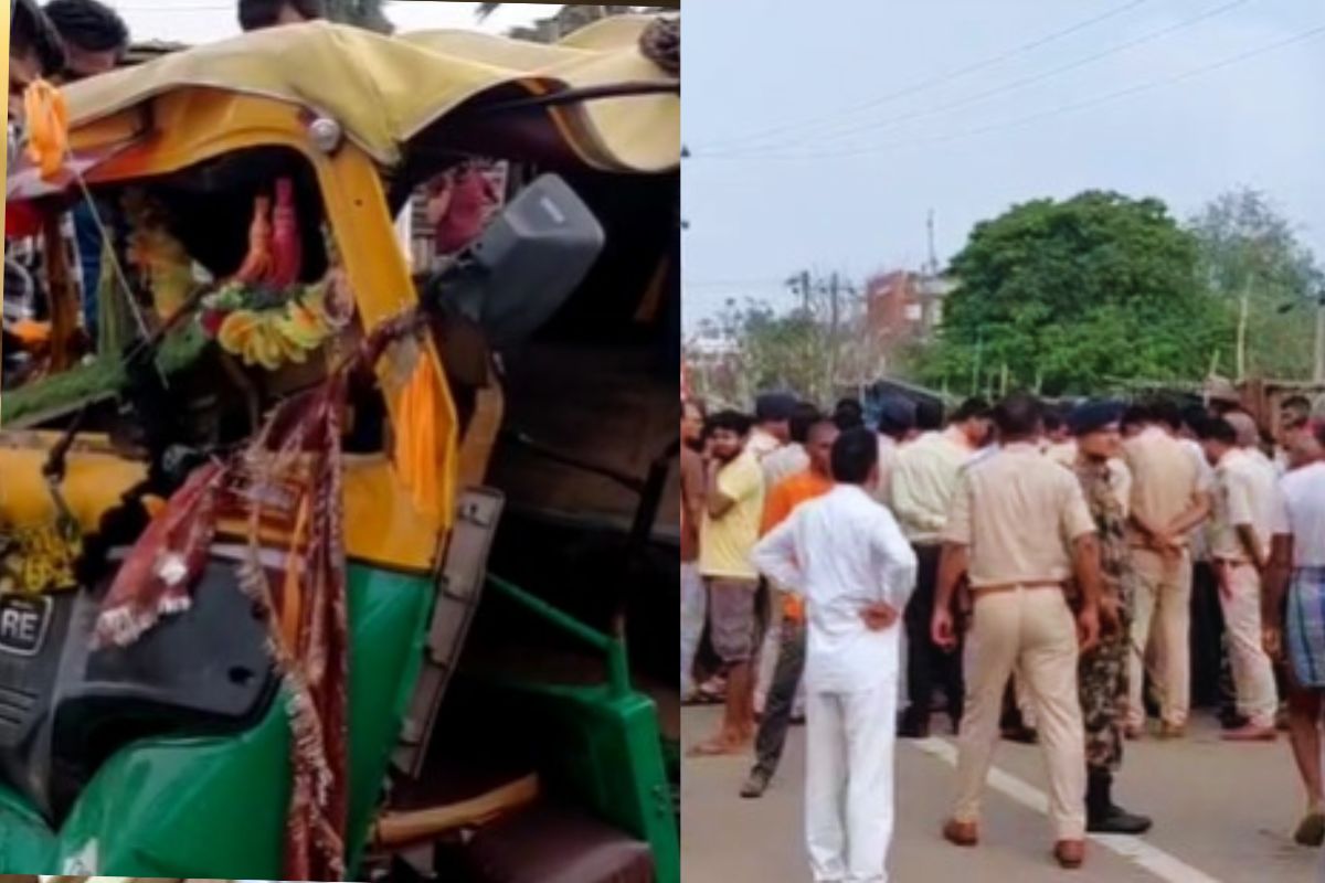 sasaram accident| Horrible collision between dumper and auto in Bihar, two killed