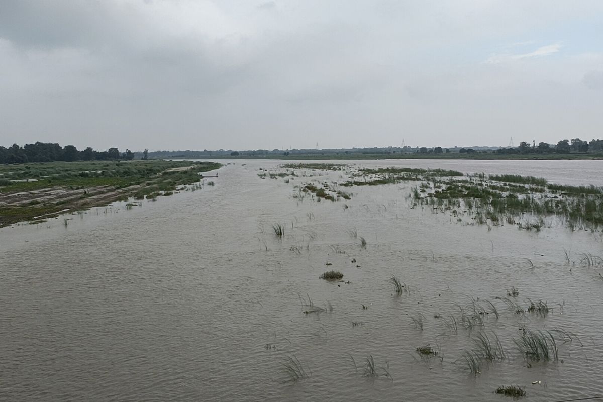 बागमती नदी में बढ़ रहा जलस्तर