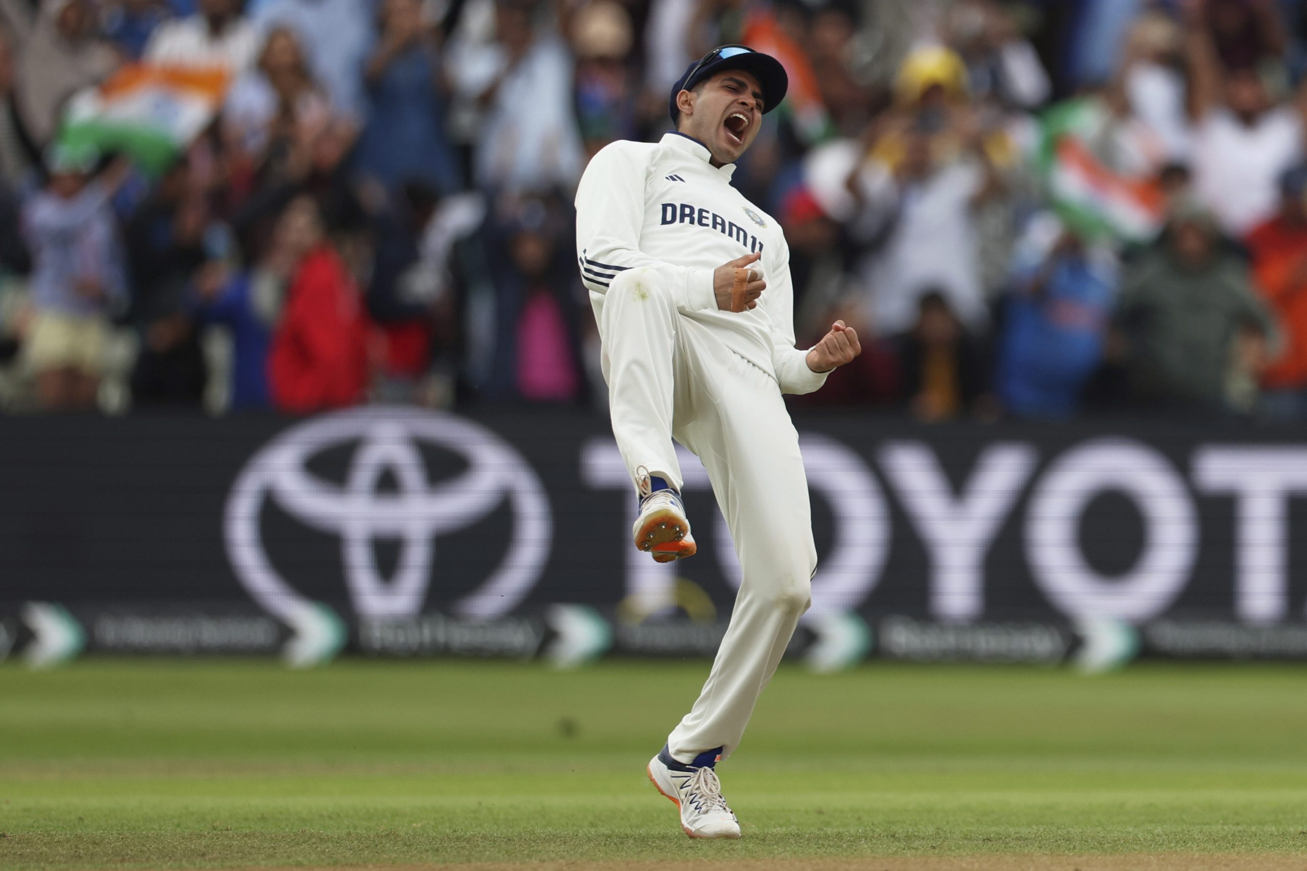 Shubman Gill celebrates after IND vs ENG 2nd Test.
