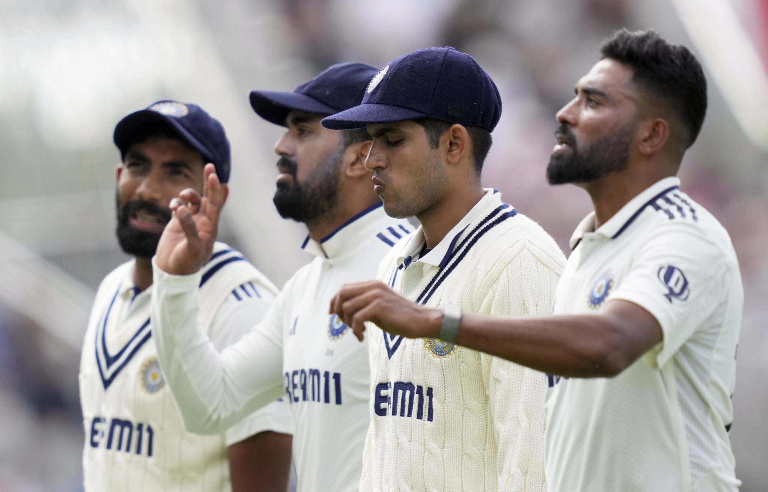 Shubman Gill, Mohammed Siraj, Jasprit Bumrah and KL Rahul.
