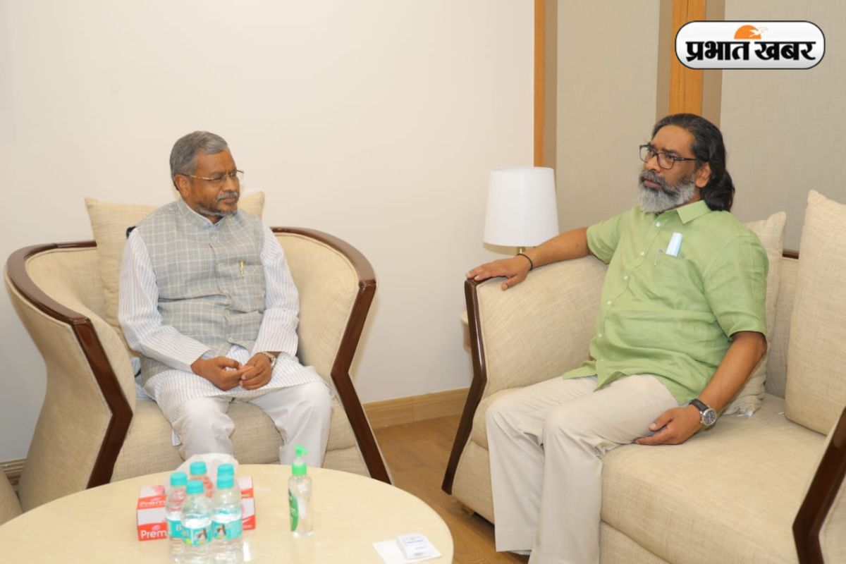 Babulal Marandi with CM Hemant Soren