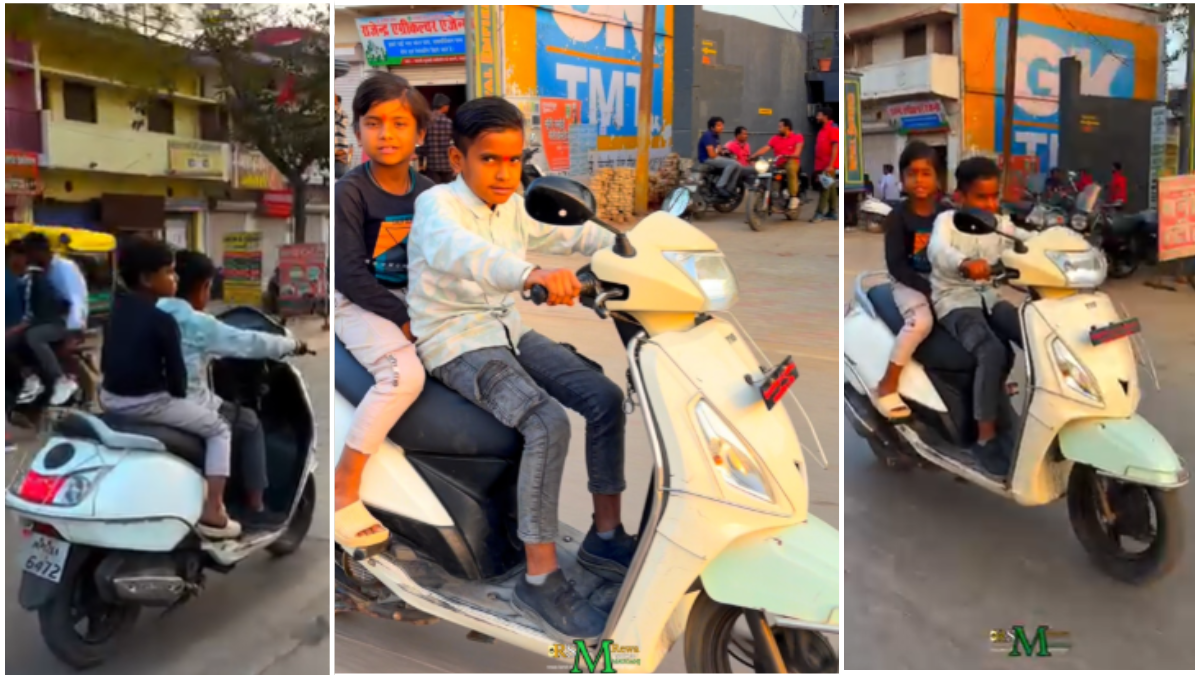 Viral Video of a kid riding scooter